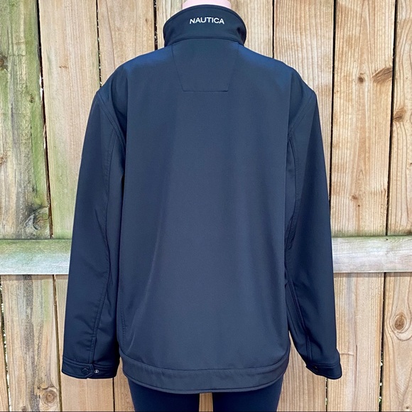 Nautica Softshell Zip Front Black Jacket EUC - Picture 7 of 13